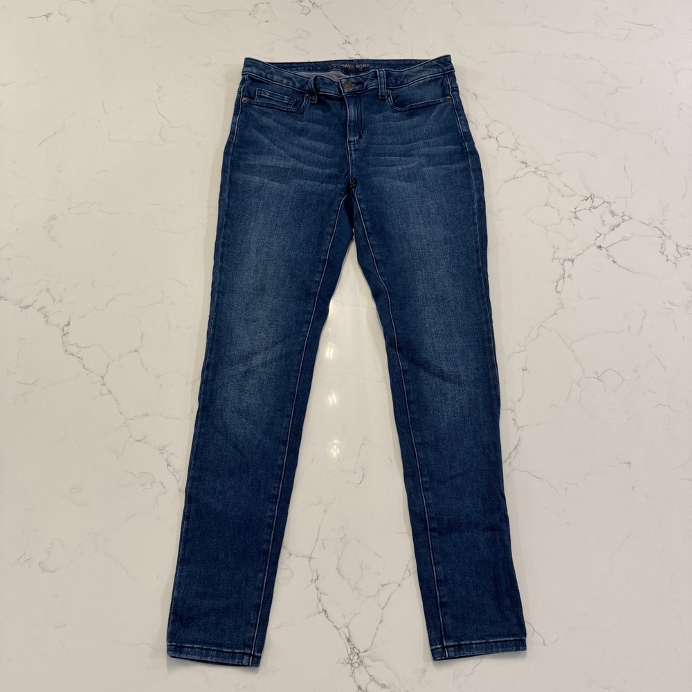 Michael Kors Izzy Skinny Jeans Womens Size 6 Dark Wash Blue Mid Rise Denim